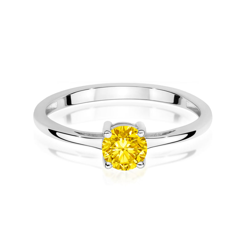 Inel Aur 9K cu Diamant Galben de Laborator 0.50 ct, imaginea 6 din 8