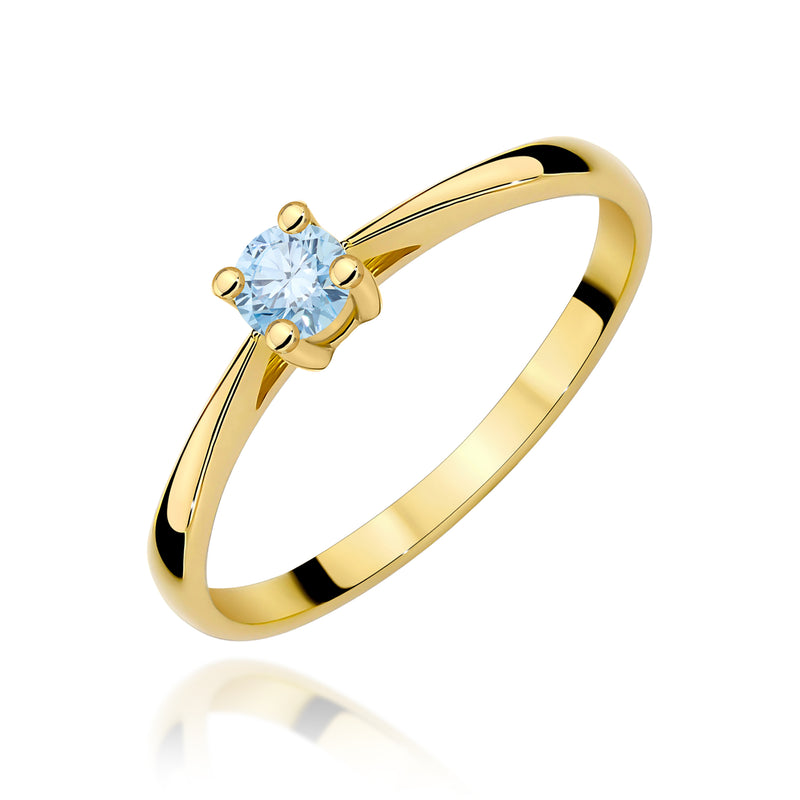 Inel Aur 14K cu Diamant de Laborator 0.15 ct — Aur galben