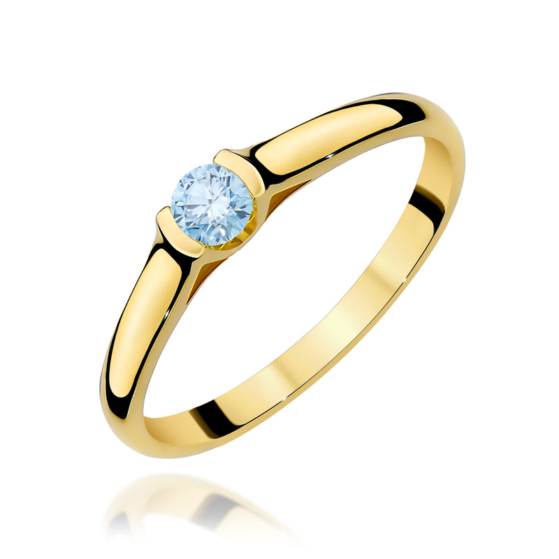 Inel Aur 14K cu Diamant de Laborator 0.15 ct — Aur galben