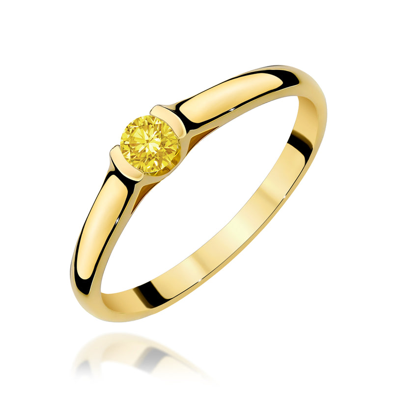 Inel Aur 14K cu Diamant de Laborator 0.15 ct — Aur galben