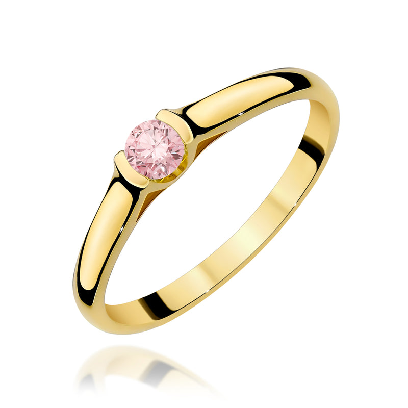 Inel Aur 9K cu Diamant de Laborator 0.15 ct — Aur galben