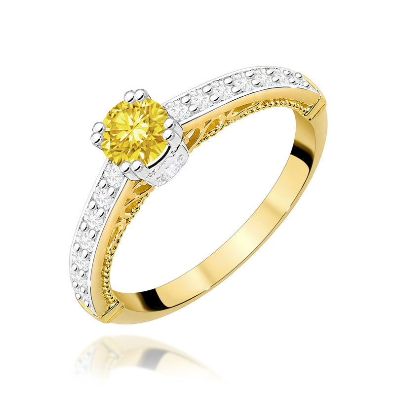 Inel Aur 9K cu Diamante de Laborator 0.56 ct — Aur galben