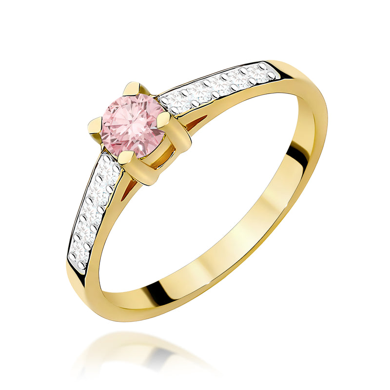 Inel Aur 9K cu Diamante de Laborator 0.45 ct — Aur galben