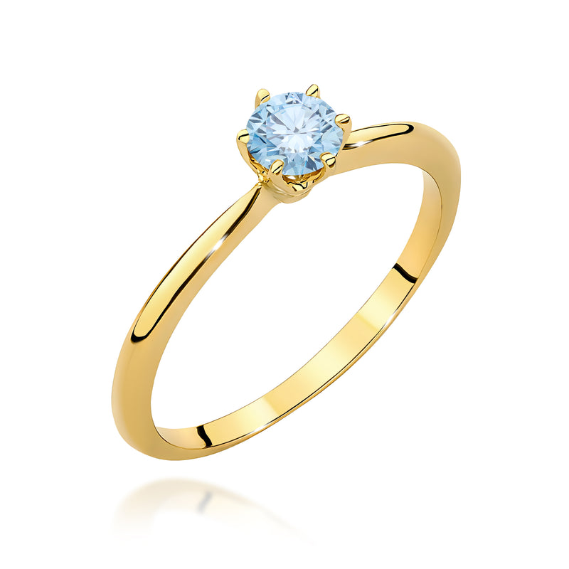Inel Aur 9K cu Diamant de Laborator 0.50 ct — Aur galben