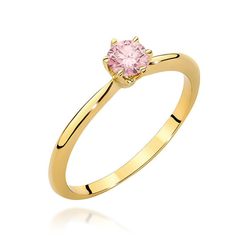 Inel Aur 9K cu Diamant de Laborator 0.50 ct — Aur galben