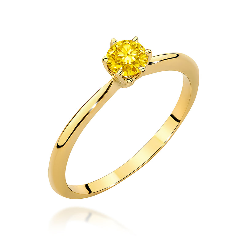 Inel Aur 9K cu Diamant de Laborator 0.50 ct — Aur galben