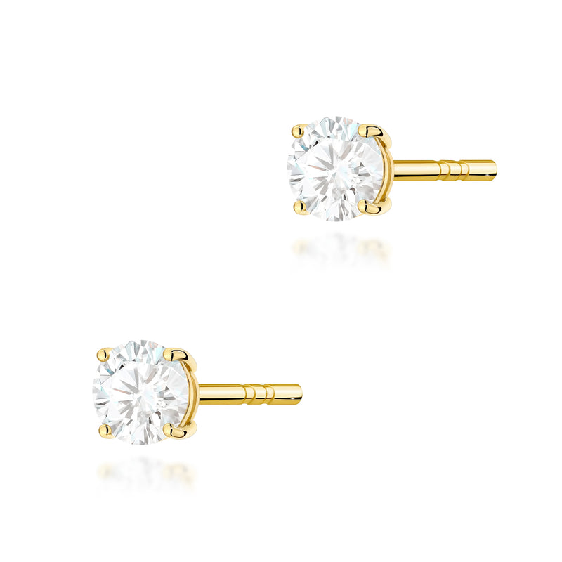 Cercei Aur 14K cu Diamant de Laborator 0.30 ct — Aur galben