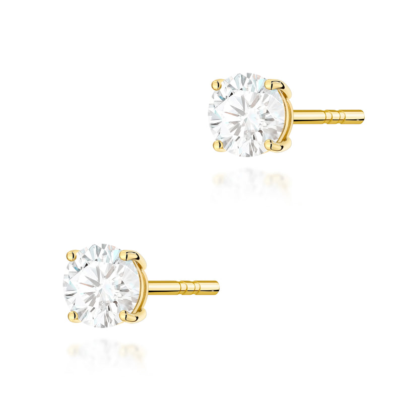 Cercei Aur 14K cu Diamant de Laborator 0.50 ct — Aur galben