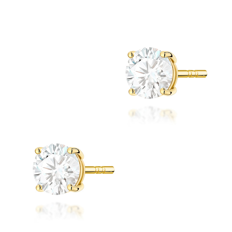 Cercei Aur 14K cu Diamant de Laborator 1.00 ct — Aur galben