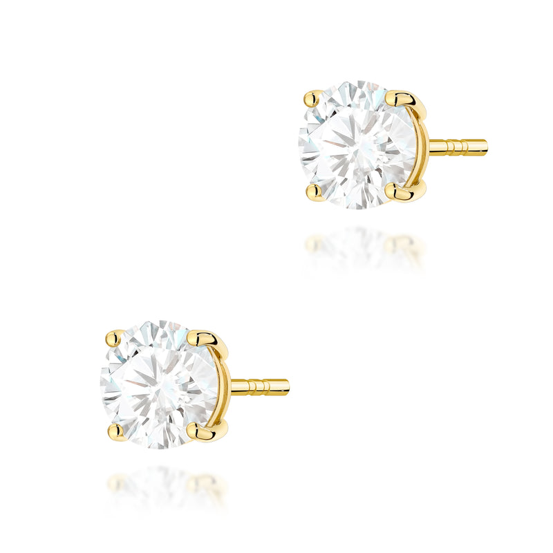 Cercei Aur 14K cu Diamant de Laborator 1.50 ct — Aur galben