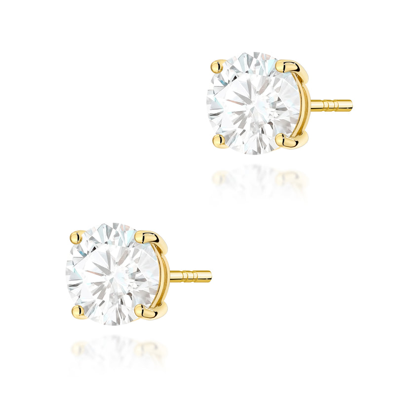 Cercei Aur 14K cu Diamant de Laborator 2.00 ct — Aur galben