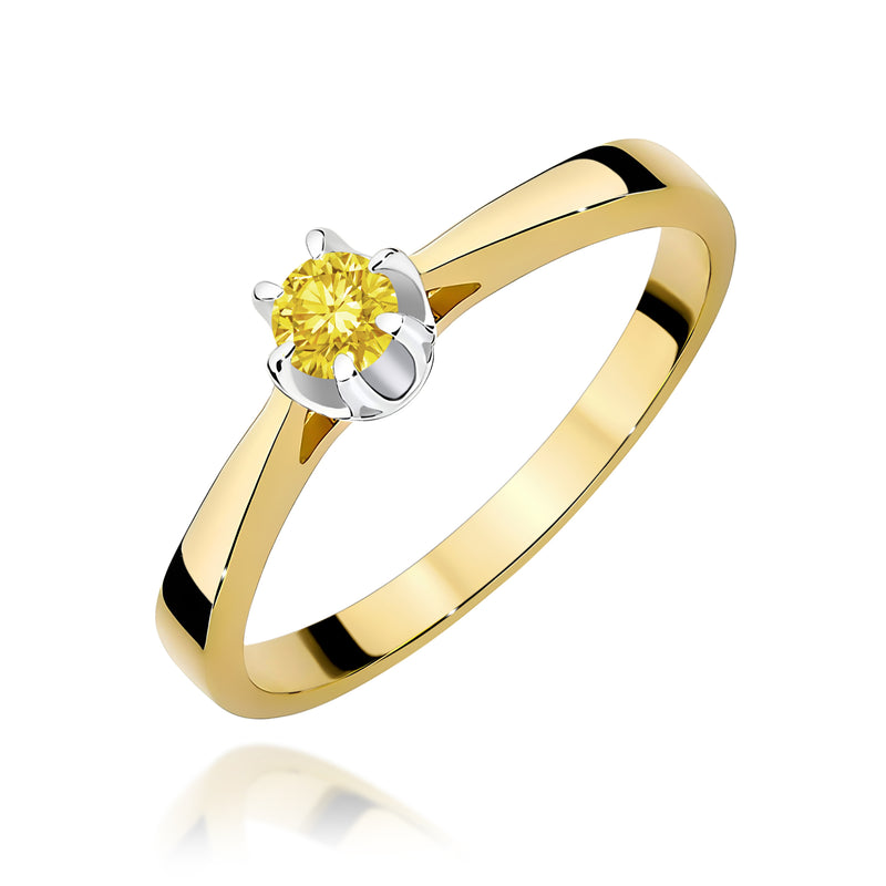 Inel Aur 14K cu Diamant de Laborator 0.12 ct — Aur galben