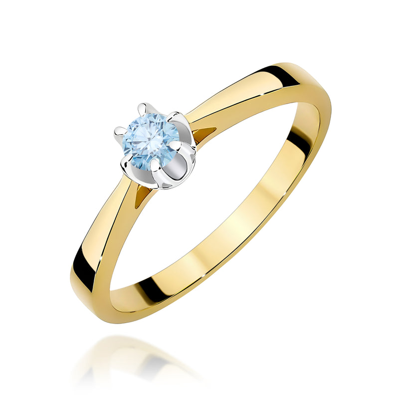 Inel Aur 9K cu Diamant de Laborator 0.12 ct — Aur galben