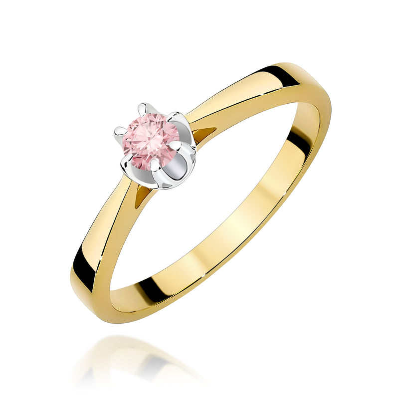Inel Aur 9K cu Diamant de Laborator 0.12 ct — Aur galben
