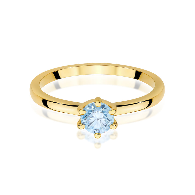 Inel Aur 14K cu Diamant Albastru de Laborator 0.50 ct, imaginea 2 din 12