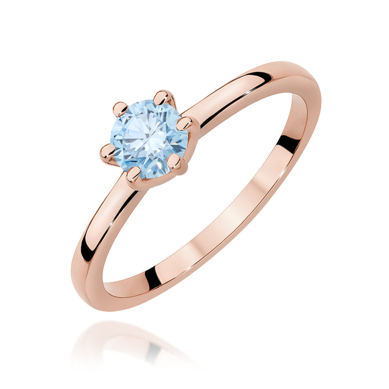 Inel Aur 14K cu Diamant Albastru de Laborator 0.50 ct, imaginea 5 din 12