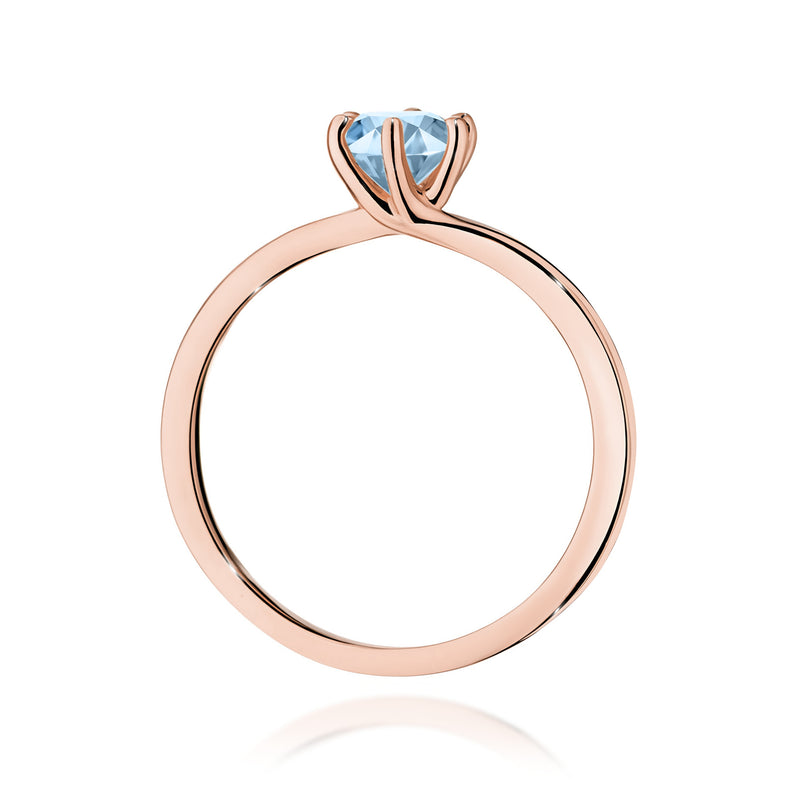Inel Aur 14K cu Diamant Albastru de Laborator 0.50 ct, imaginea 7 din 12
