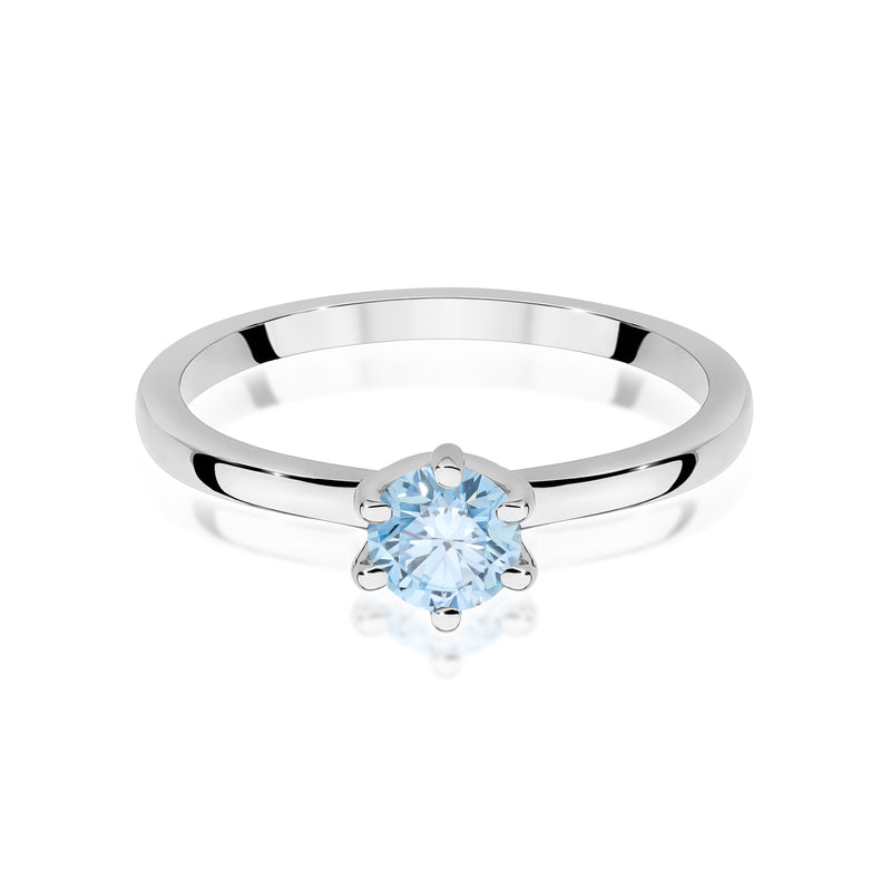 Inel Aur 14K cu Diamant Albastru de Laborator 0.50 ct, imaginea 10 din 12