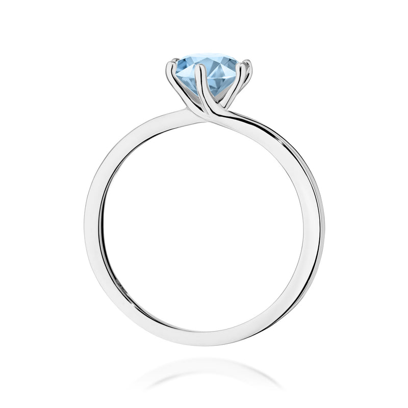Inel Aur 14K cu Diamant Albastru de Laborator 1.00 ct, imaginea 11 din 12