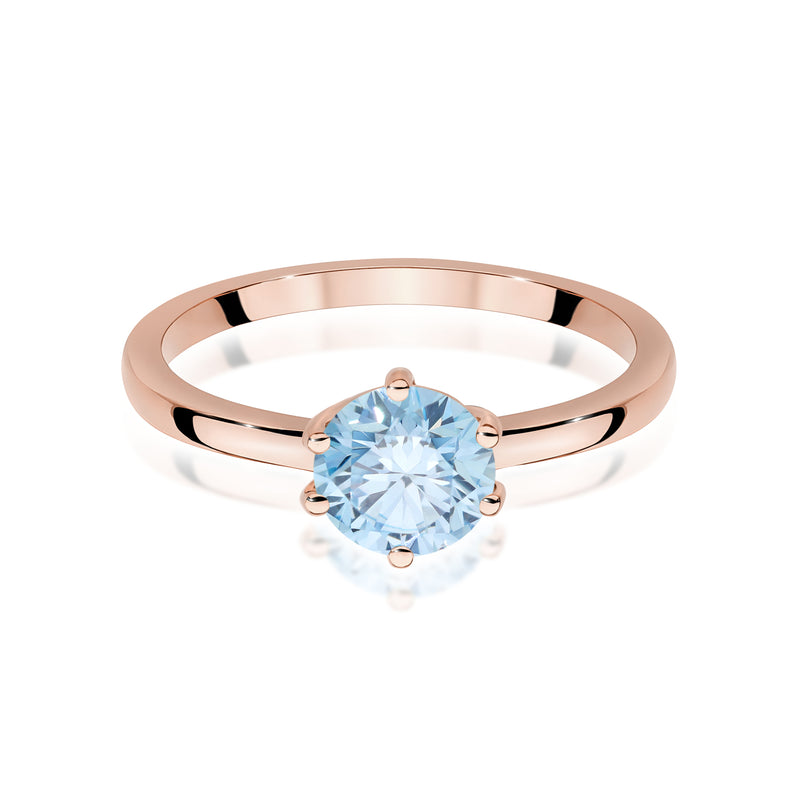 Inel Aur 14K cu Diamant Albastru de Laborator 1.00 ct, imaginea 6 din 12