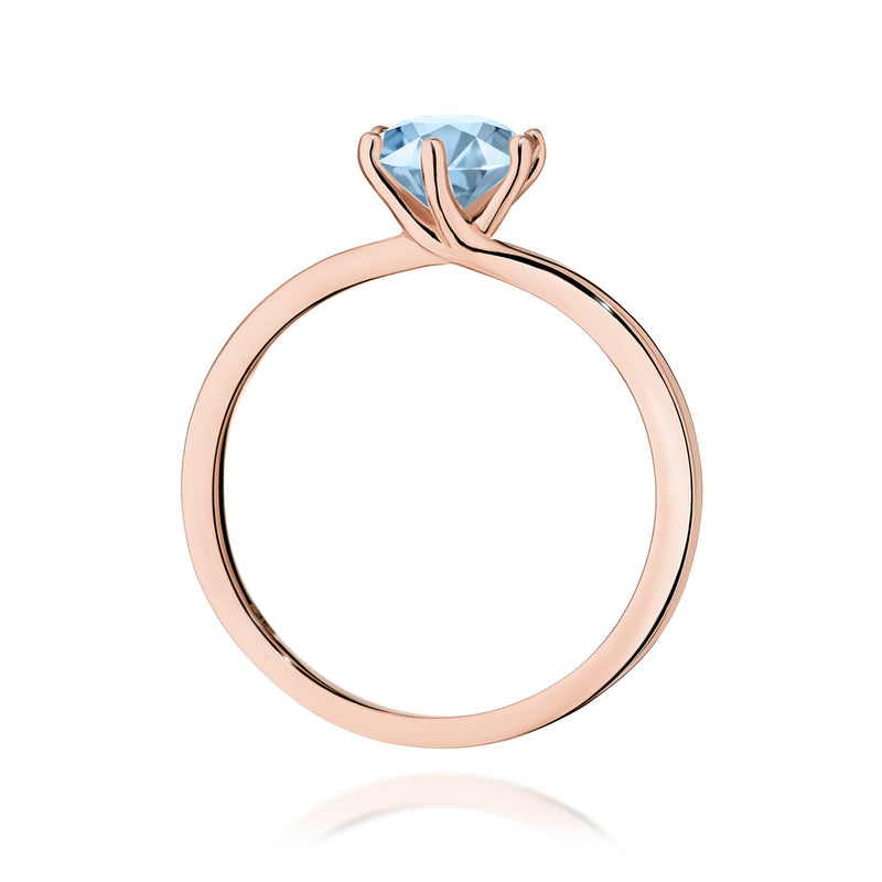 Inel Aur 14K cu Diamant Albastru de Laborator 1.00 ct, imaginea 7 din 12