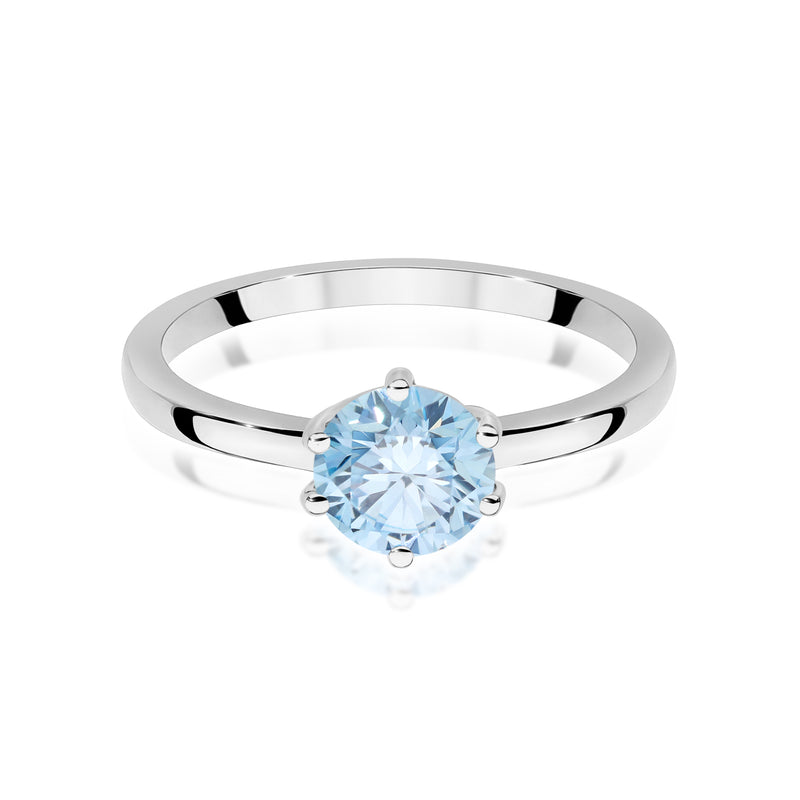 Inel Aur 14K cu Diamant Albastru de Laborator 1.00 ct, imaginea 10 din 12