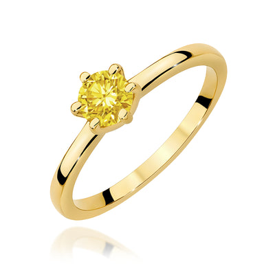 Inel Aur 14K cu Diamant Galben de Laborator 0.50 ct