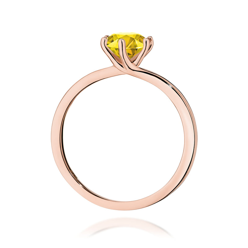 Inel Aur 14K cu Diamant Galben de Laborator 1.00 ct, imaginea 7 din 12