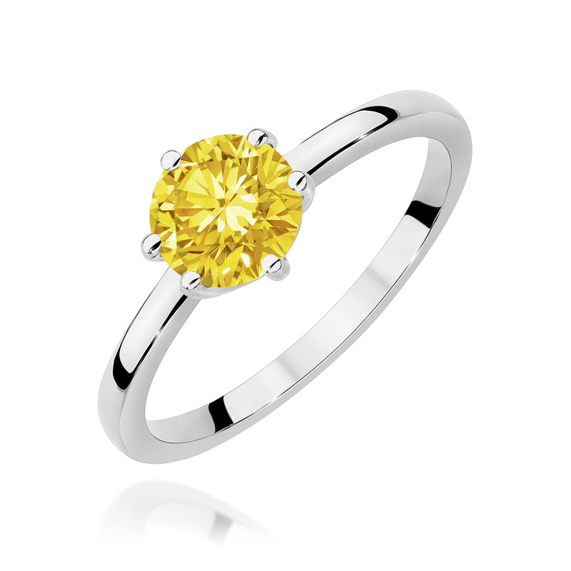 Inel Aur 14K cu Diamant Galben de Laborator 1.00 ct, imaginea 9 din 12