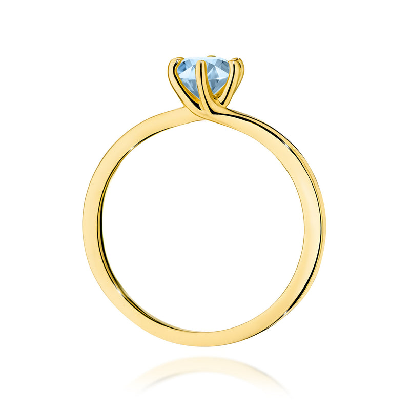 Inel Aur 9K cu Diamant Albastru de Laborator 0.50 ct, imaginea 3 din 8