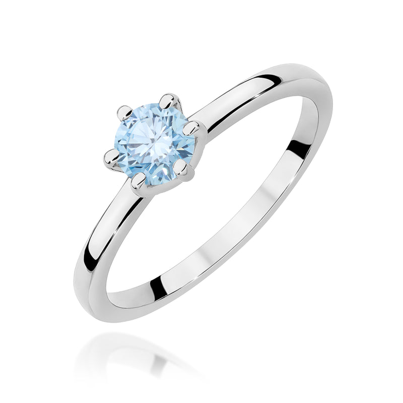 Inel Aur 9K cu Diamant Albastru de Laborator 0.50 ct, imaginea 5 din 8