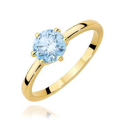 Inel Aur 9K cu Diamant Albastru de Laborator 1.00 ct