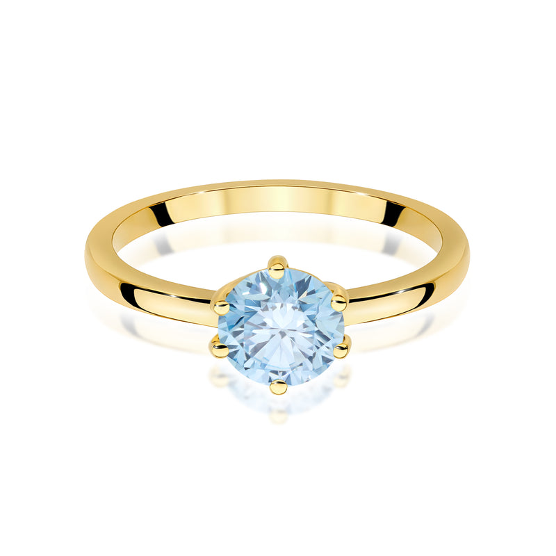 Inel Aur 9K cu Diamant Albastru de Laborator 1.00 ct, imaginea 2 din 8