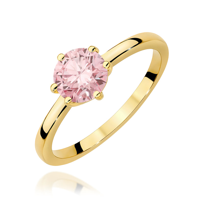 Inel Aur 9K cu Diamant Roz de Laborator 1.00 ct — Aur galben