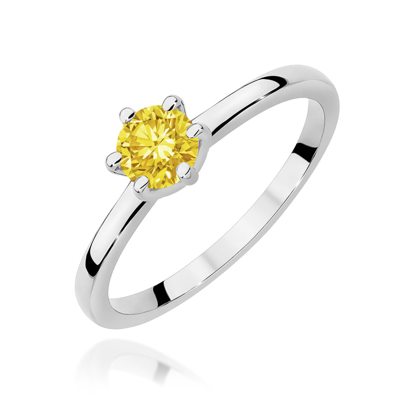 Inel Aur 9K cu Diamant Galben de Laborator 0.50 ct, imaginea 5 din 8