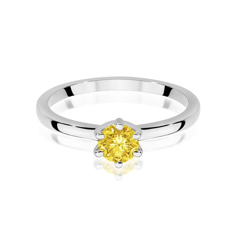 Inel Aur 9K cu Diamant Galben de Laborator 0.50 ct, imaginea 6 din 8