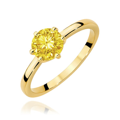 Inel Aur 9K cu Diamant Galben de Laborator 1.00 ct