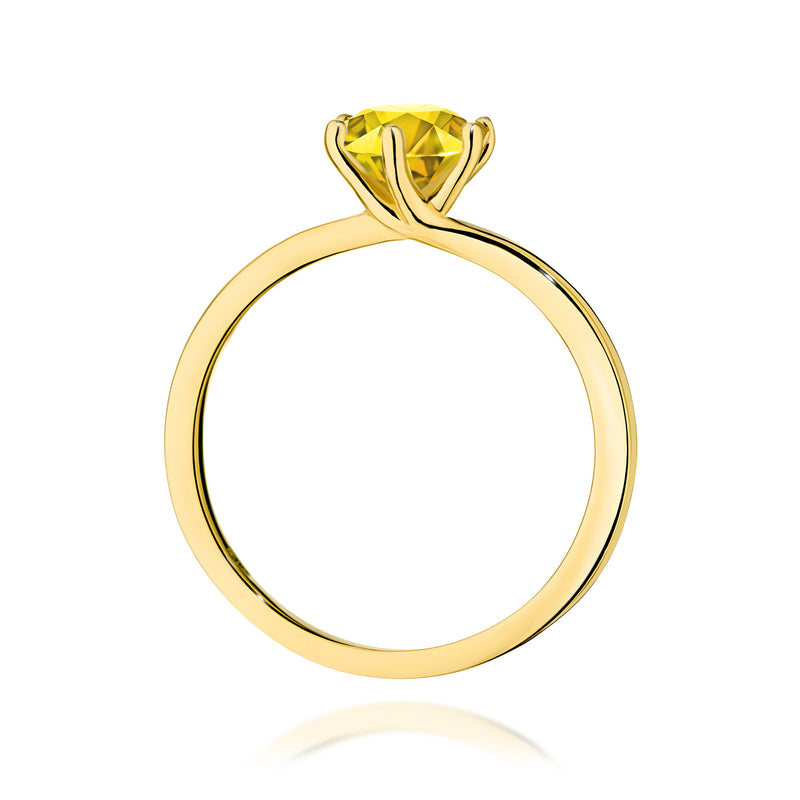 Inel Aur 9K cu Diamant Galben de Laborator 1.00 ct, imaginea 3 din 8