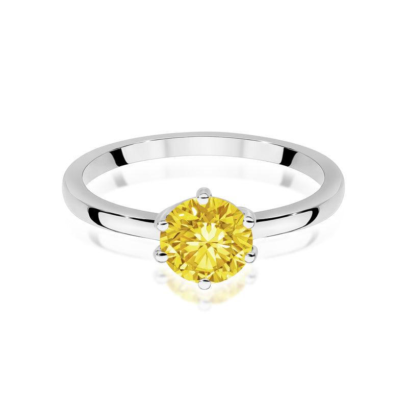 Inel Aur 9K cu Diamant Galben de Laborator 1.00 ct, imaginea 6 din 8