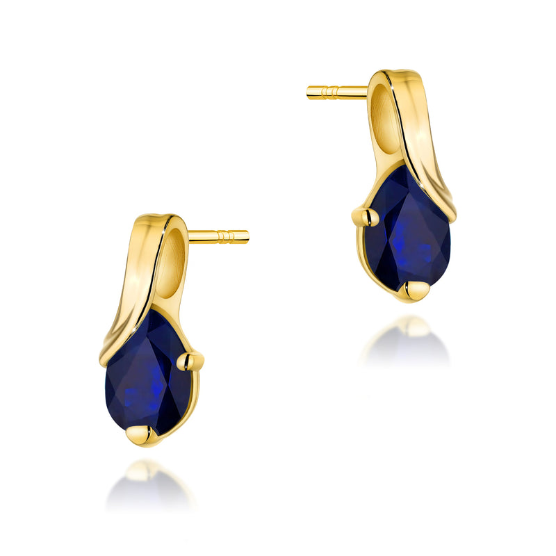 Cercei Aur 14K cu Safir 0.60 ct — Aur galben
