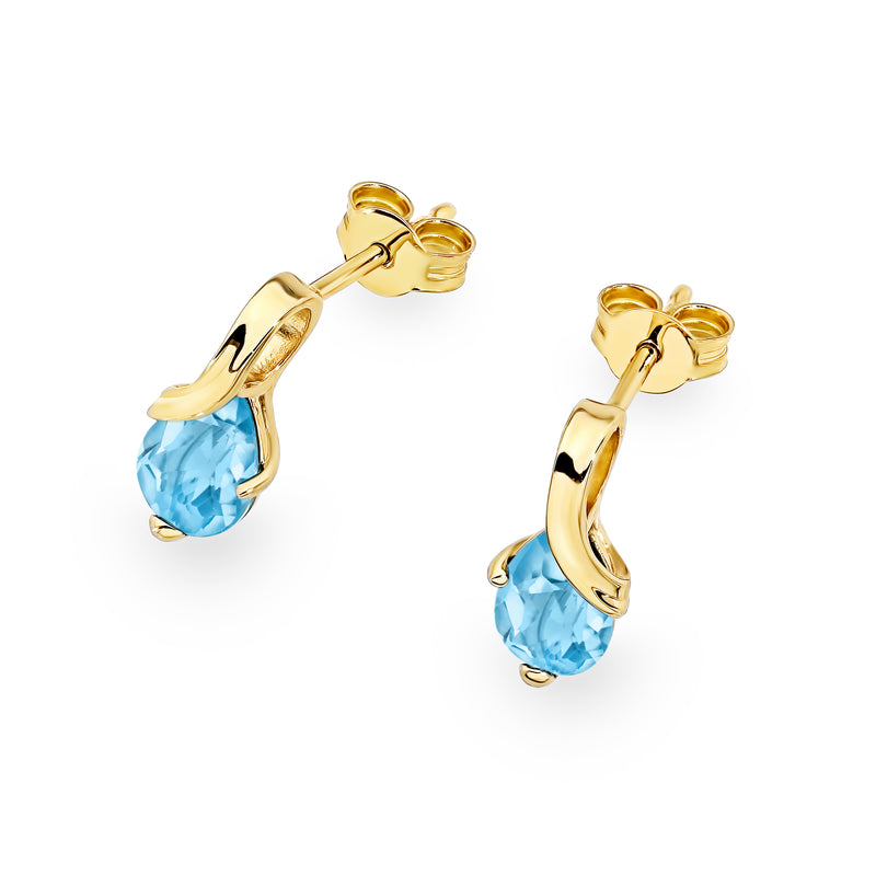 Cercei Aur 14K cu Topaz Swiss 0.90 ct, imaginea 2 din 9