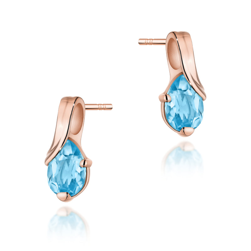 Cercei Aur 14K cu Topaz Swiss 0.90 ct, imaginea 4 din 9
