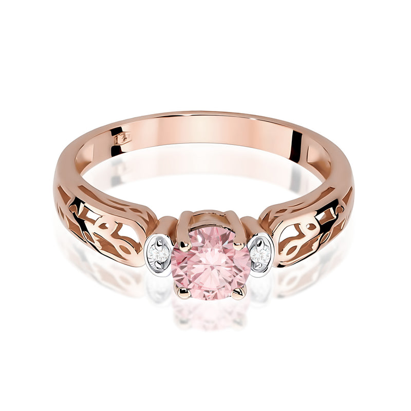 Inel Aur 14K cu Diamante Roz de Laborator 0.52 ct, imaginea 6 din 12