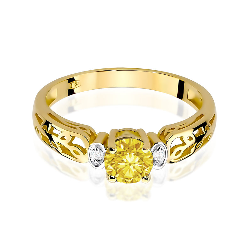 Inel Aur 14K cu Diamante Galbene de Laborator 0.52 ct, imaginea 2 din 12