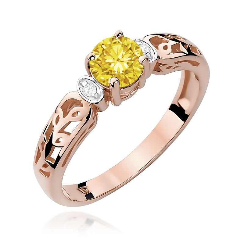 Inel Aur 14K cu Diamante Galbene de Laborator 0.52 ct, imaginea 5 din 12