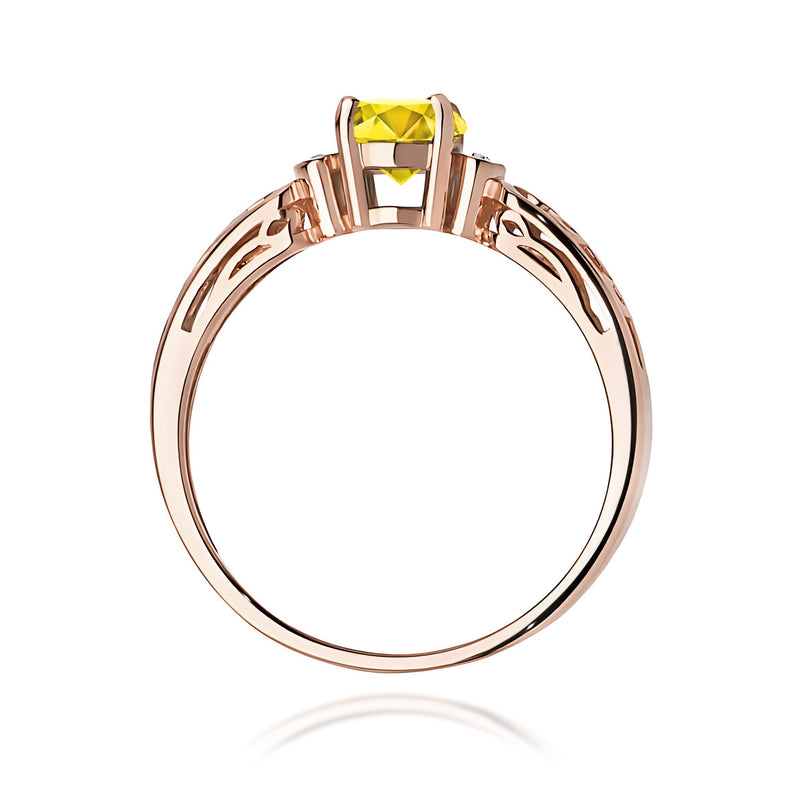 Inel Aur 14K cu Diamante Galbene de Laborator 0.52 ct, imaginea 7 din 12