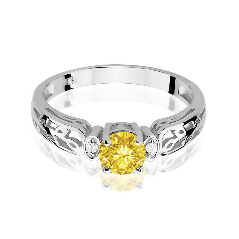 Inel Aur 14K cu Diamante Galbene de Laborator 0.52 ct, imaginea 10 din 12