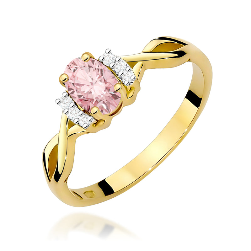 Inel Aur 14K cu Diamante Roz de Laborator 0.55 ct — Aur galben
