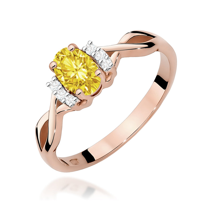 Inel Aur 14K cu Diamante Galbene de Laborator 0.55 ct, imaginea 5 din 12