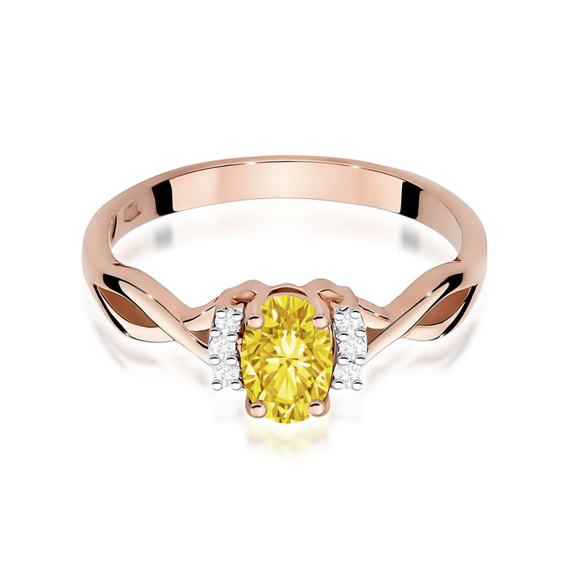 Inel Aur 14K cu Diamante Galbene de Laborator 0.55 ct, imaginea 6 din 12